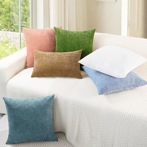 CaliTime Decorative Couch Throw Pillow Covers 20 X 20 Inches Smoke Blue