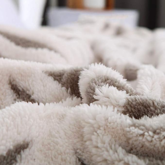 LOMAO Sherpa Fleece Blanket Gifts for Mom Dad Cozy Soft Throw Blanket for Women Men Birthday Gifts Dual Sided Couch Sofa Bed Blanket (Grey, 60''x80'')