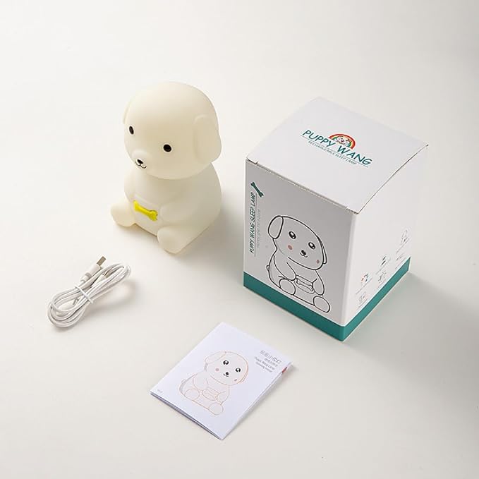 Puppy Night Light Dog Lamp 7 Colors & 2 Brightness 20/40min Timer