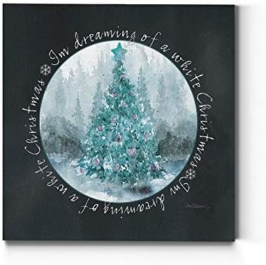 Renditions Gallery Canvas Wall Art for Christmas Decor White Snowy Christmas Dream Abstract Artwork for Bedroom Home Kitchen Wall Decorations - 24"X24" LT05