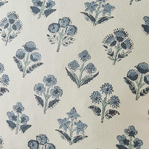 Floral Throw Pillow Covers Set of 2, 18x18 Inches Dusty Blue