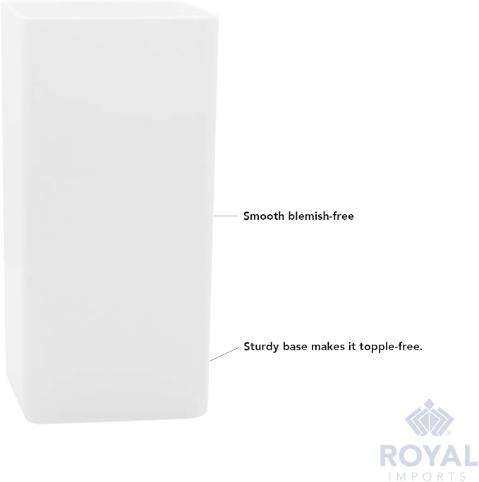 Royal Imports Flower Vase Acrylic Tall Rectangle - Decorative Centerpiece for Home or Wedding - Non Breakable Plastic, 5" X10 - White (Pack of 2)