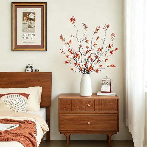 4 Pcs 38.5" Artificial Ficus Branches with Orange Leaves