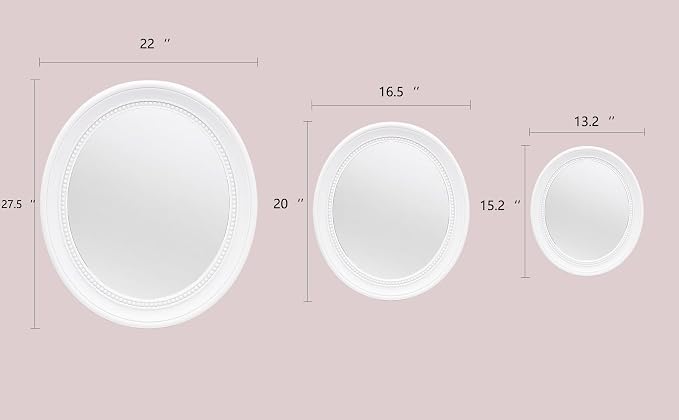 OIGUMR Bathroom Mirror Wall Mirror Decor Oval Mirror (Black, 15.2 x 13.2)