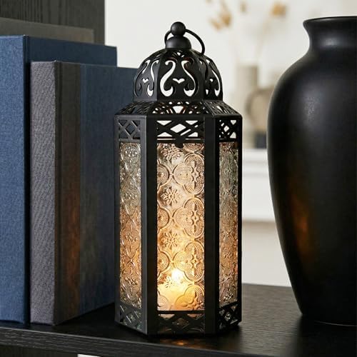 Vela Lanterns Decorative Indoor Moroccan Candle Holder, Clear, M, 6-Pack
