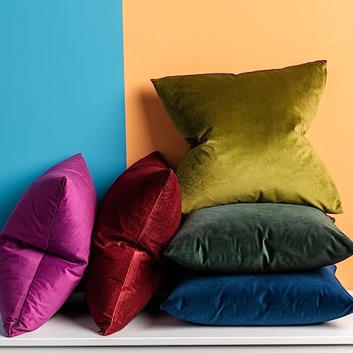JUSPURBET Decorative Velvet Throw Pillow Covers 20x20 Set of 2,Navy