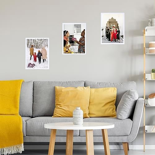 JCJMY 10x15 White Picture Frame Set of 6, Horizontal and Vertical Formats for Wall Hanging, 10 x 15 Wall Gallery Poster Photo Frames with Shatter Resistant Plexiglass, 6 Pack, White