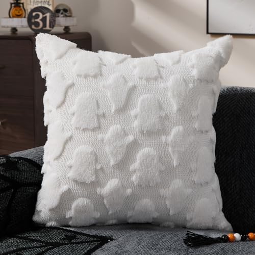 DFXSZ Halloween Pillow Covers 20x20 inch 2Pcs White Ghost Halloween Decor