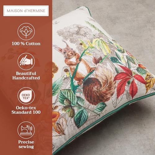 Maison d' Hermine Throw Pillow Covers 100% Cotton (20" x 20" - Pack of 1)