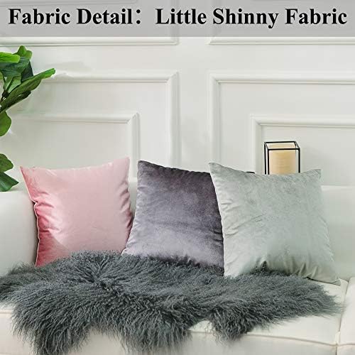 Home Brilliant Velvet Rectangular Throw Pillow Covers, Decorative Pillow Cases for Bed Nursery Sectional Seat, Set of 2, 12x20 inches, 30cm x 50cm, Silver Grey