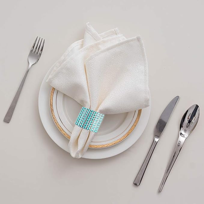Accmor 50pcs Napkin Rings, Blue Napkin Rings Buckles | Napkin Rings for Table Decorations, Wedding, Dinner, Party, DIY Decoration