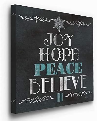 Renditions Gallery Canvas Art Prints for Home Decor Joy Hope Peace Believe Christmas Inspirational Tree Wall Hanging Artowrk for Living Room Home Kitchen Wall Decorations - 32"X32" LT05
