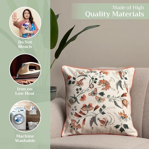 Maison d' Hermine Throw Pillow Covers 100% Cotton (20" x 20" - Pack of 1)