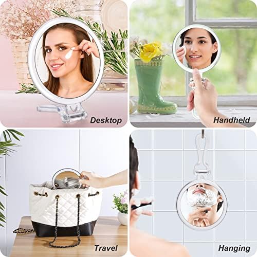 20x Magnifying Mirror, Travel Handheld Mirror - 2-Sided with 1X 20X Magnification Adjustable Handle, Portable, Small, Girl Women Mother's Gift