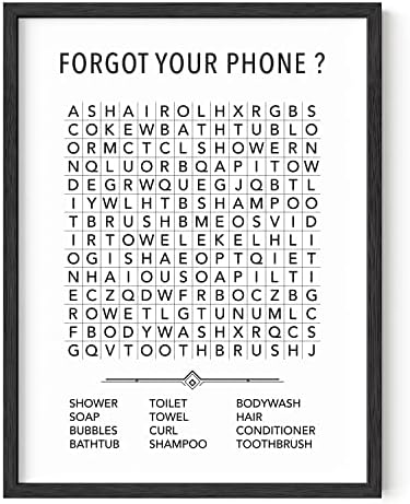 HAUS AND HUES Funny Bathroom Decor Prints and Signs, Crossword Puzzle Wall Art 12"x16" UNFRAMED (Word Search)