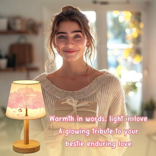 Mom Gifts Table Lamp, Cherry Blossom Tree Lamp with 3 Color Modes Stepless Dimming Night Light for Mom Birthday Mothers Day Christmas Valentines Day - Perfect Bedroom Living Room Decor(Mother)
