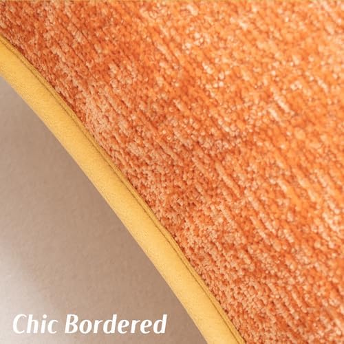 FUTEI Pack of 2 Chenille Soft Throw Pillow Covers 20x20 Inch, Orange