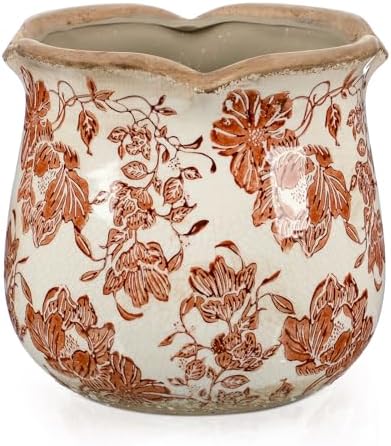 Newtay 6 Inch Vintage Ceramic Planters Crackle Glaze,Fresh