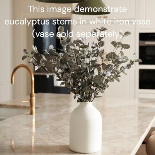 6 Branches Artificial Long Eucalpytus Stems For Tall Vase, Real Look