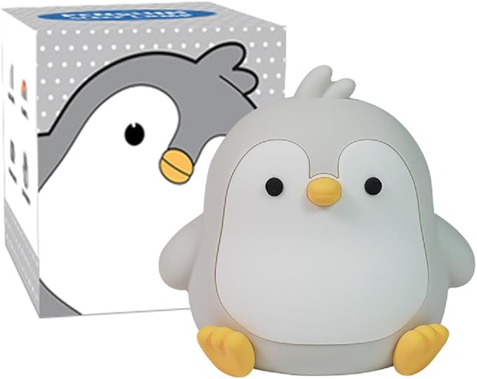 Penguin Night Light for Adults,Dimmable Cute Silicone Animal Nightlight with 7 Colors and 30min Timer Penguin Lamp, Rechargeable Bedside Touch Lamp for Kawaii Room Decor