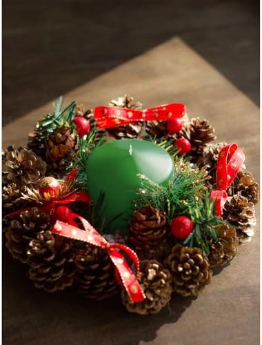 Candwax Green Pillar Candles Set of 3 - Perfect as Christmas Centerpiece Table Decorations - 40-Hour Burn Time Self-Extinguishing Candles for Home Decor - Cone-Top Grass Green Pillar Candles 3x3
