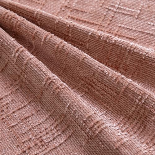 Yaertun Chenille Throw Pillow Covers 16x16 Inch Set of 2 Textured Broadside Soft Cozy Velvet Pillow Covers Modern Farmhouse Boho Decorative Pillow Cases for Couch Bed Sofa Livingroom Dusty Pink