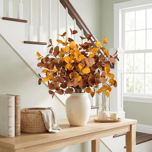 ZIFTY 12Pcs Fall Decor Eucalyptus Stems Picks 26.7" for Home Decorations