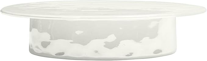 Santa Barbara Design Studio Ceramic Cake Stand Luster Dessert Display Riser, 11" Diameter x 2" H, White