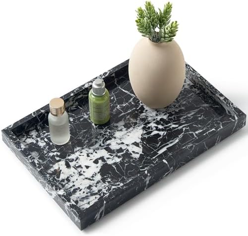 Real Natural Marble Tray for Bathroom, Vanity, Kitchen Counter & Desktop