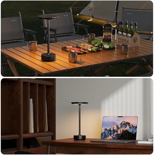 TBBGA 1 Pack Rechargeable Table Lamps Cordless, 5000mAh Outdoor Table Light