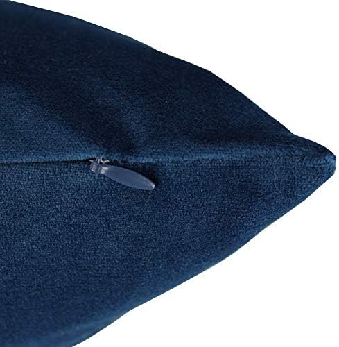 VAKADO Navy Velvet Pillowcases Dark Blue Square Throw Pillow Covers Decorative Couch Sofa Solid Decor Cushion Cases Super Soft for Bedroom Car Office 16x16 Inch Set of 2, 40x40cm