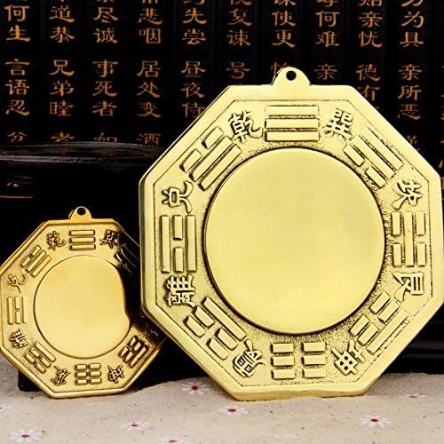 FUNSXBUG Chinese Feng Shui Brass Convex Bagua Mirror Fengshui ba gua Mirrors 4.5 inch