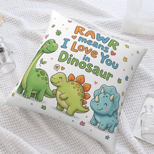 Cute Dinosaur Throw Pillow Cover