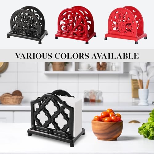 JOGREFUL Cast Iron Napkin Holder, Kitchen Organizer Classic Black