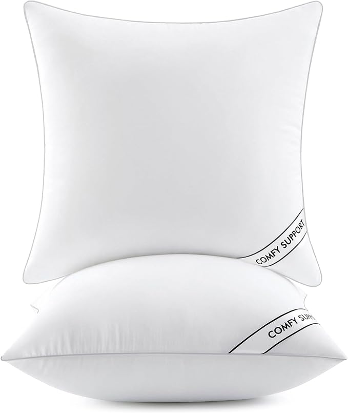 MIULEE 18x18 Pillows Inserts Pack of 2, Down Alternative Virgin Filling | Decorative Pillow Insert, Comfy Support Throw Pillows for Sofa Couch Bed
