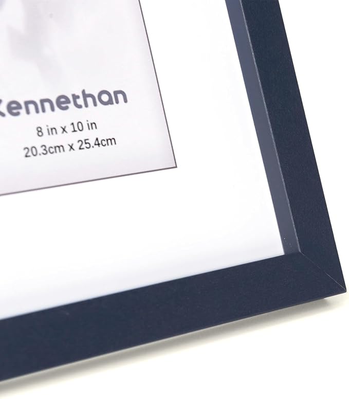 kennethan Navy Blue 8x10 Picture Frame 1 Pcs in 1 set Frame can Display 5x7 Picture with Mat or 8x10 Without Mat on the Wall or Table