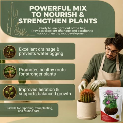 Leaves & Soul Cactus Soil Potting Mix 2.2 Qt for Cactus & Succulent Plants