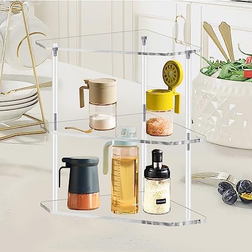 Tasybox Corner Shelf, 2 Tier Bathroom Counter Organizer Acrylic Organizer