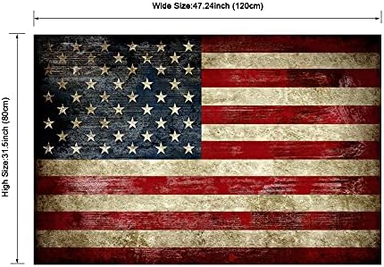 Pyradecor Extra Large Old Vintage American Flag Canvas Prints Wall Art Pictures Paintings for Living Room Office Home Decorations Modern Abstract Landscape Artwork 32" x 48"
