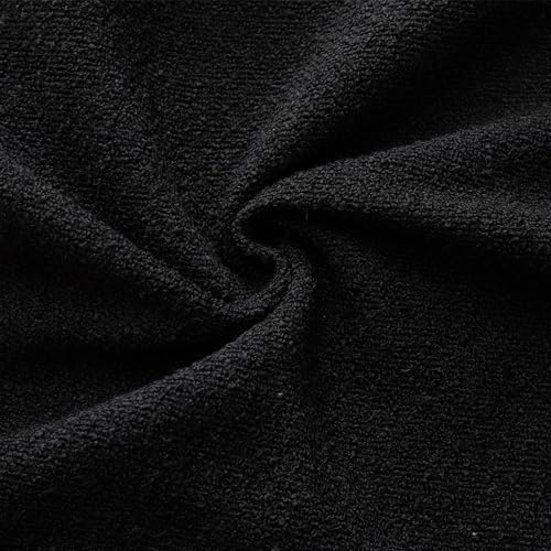 MANDIOO Pack of 2 Decorative Throw Pillow Covers Accent Solid Woven Textured Cushion Covers Pillow Cases Bedroom Living Room Sofa Home 24 x 24 Inch Black