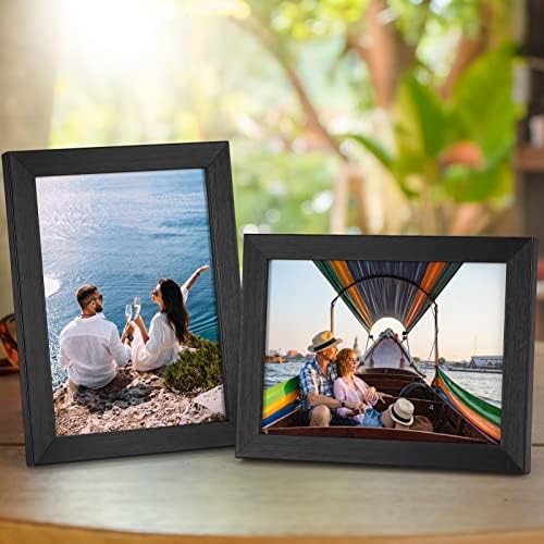 Giftgarden 5x7 Picture Frame 7 Pack, 5 by 7 Photo Frames Set for Wall or Tabletop Display, Black