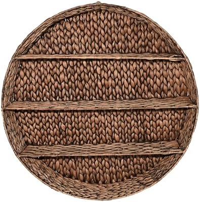 happimess Annulus 3-Shelf Circular Hyacinth Wall Rack 24.6", Brown
