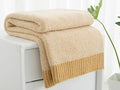 Carriediosa Heather Throw Blanket 60x80, 400GSM Ultra Soft Microfiber | Yolk Yellow, Fuzzy Fluffy Cozy Plush Knit Knitted Throws, Lightweight Cute Preppy Fall Blankets for Couch, Bed