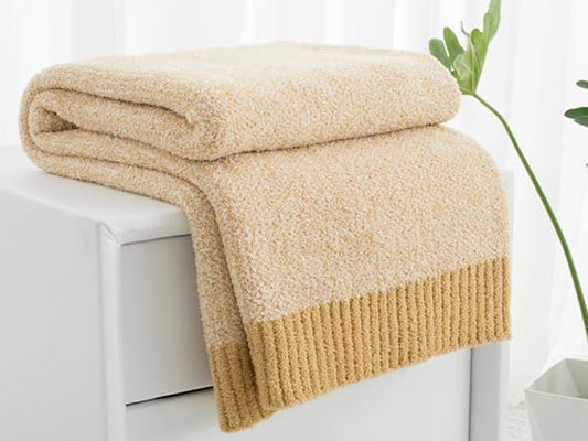 Carriediosa Heather Throw Blanket 60x80, 400GSM Ultra Soft Microfiber | Yolk Yellow, Fuzzy Fluffy Cozy Plush Knit Knitted Throws, Lightweight Cute Preppy Fall Blankets for Couch, Bed