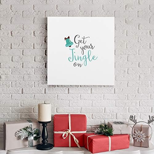Renditions Gallery Xmas Artwork Prints for Home Decor Get Your Jingle On Christmas Canvas Wall Art for Bedroom Living Room & Kitchen Decorations - 24"X24" LT05