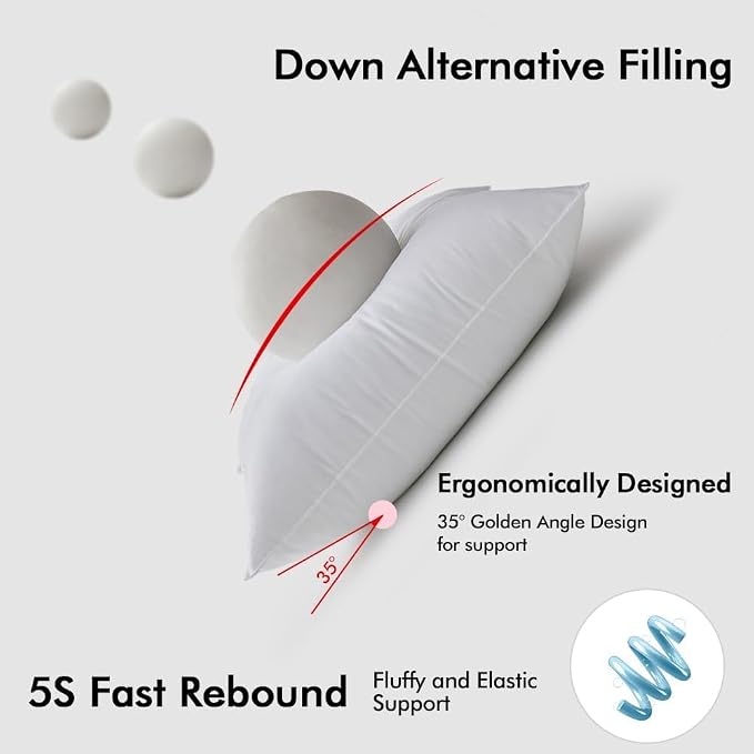 MIULEE 24x24 Inch Synthetic Down Alternative Euro Pillow Insert | Euro Decorative Throw Pillow 24 x 24 Inch Body Bed Sleeping Ultra Soft Fluffy Form for Sofa Couch Bed