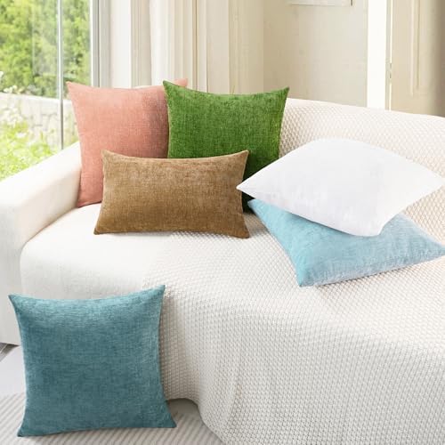 CaliTime Decorative Throw Pillow Covers 24 X 24 Inches Light Blue Grey