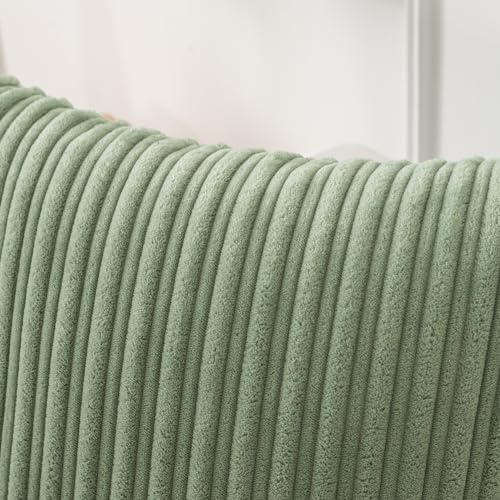 Kevin Textile Striped Corduroy 26”x26” Pillow Covers 2 Pack, Sage Green