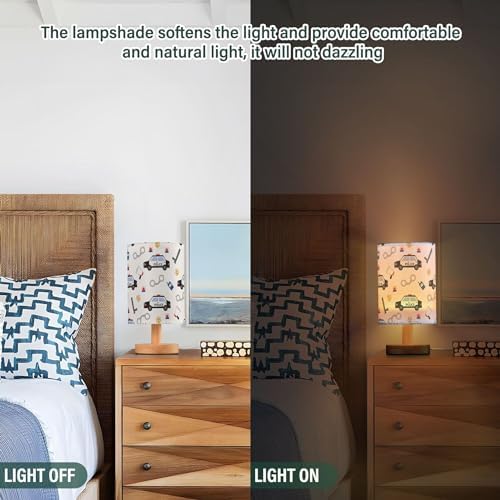 Cartoon Police Car LED Table Lamp with USB Port Rechargeable Lamps Bedroom Lamps for Nightstand Living Room Dorm Home Office Desk