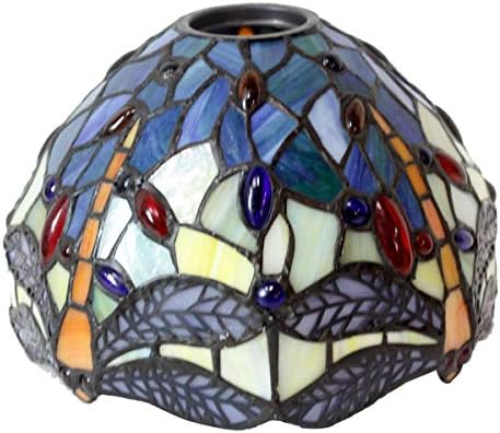 WERFACTORY Tiffany Lamp Stained Glass Table Lamp Dragonfly Style Desk Light
